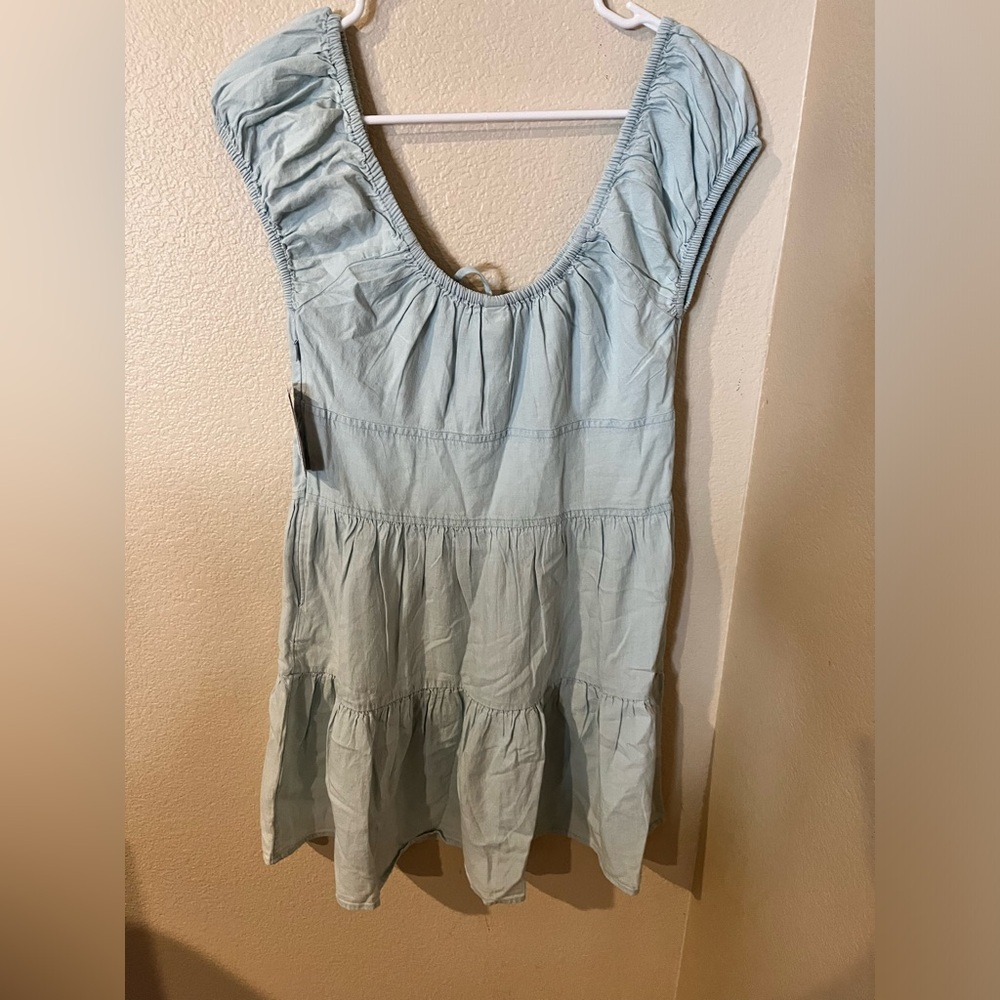 BP light wash dress light baby blue summer fit flare Mini Dress M